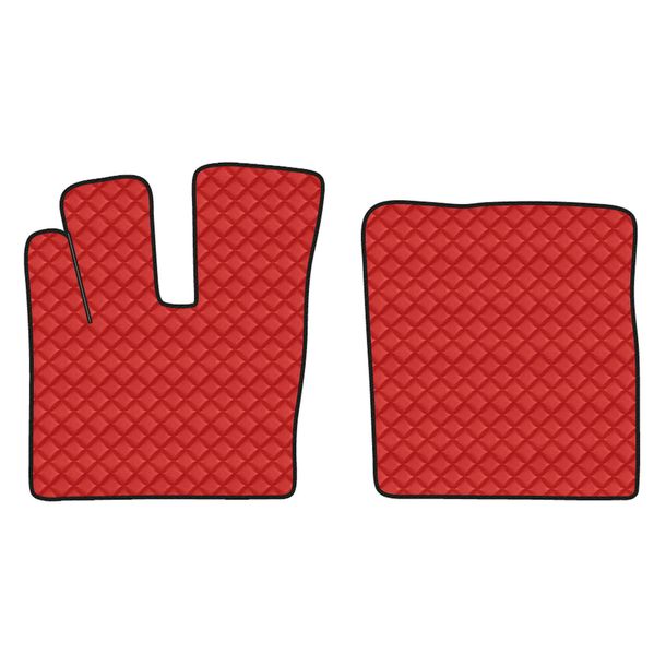 Floor Mat Lampa, pair from Skeentex - Red - compatible for Daf XF 106 (10/12>) automatic, manual, with Webasto, without Webasto