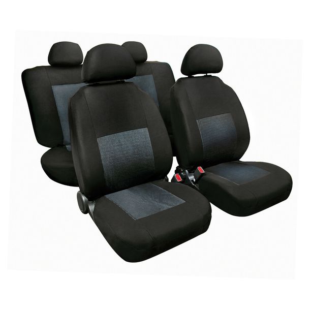 Sport, Set di rivestimenti coordinati in jacquard - Grigio/Nero