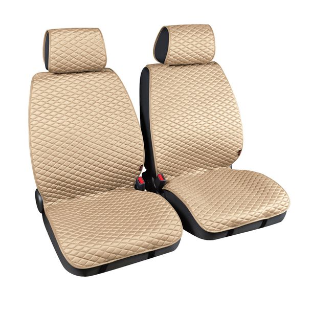 Seat Covers Lampa Pair of front seat covers made of technological fabric - Beige/White