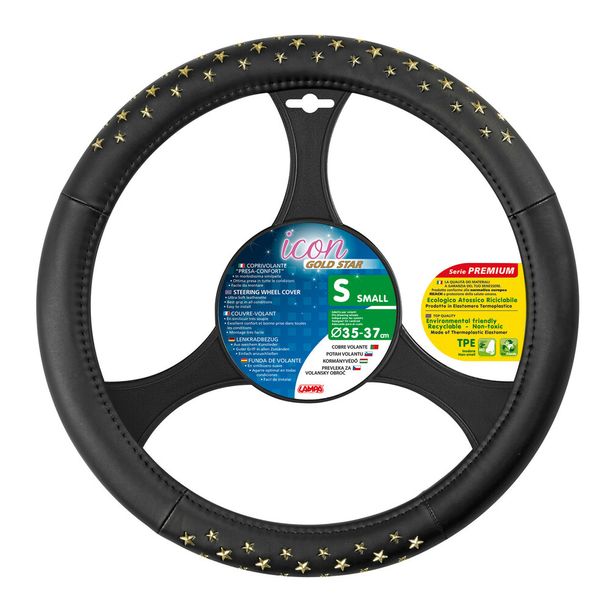 Cubierta para volante Lampa Icon, de Skeentex - S - Ø 35/37 cm - Dorado