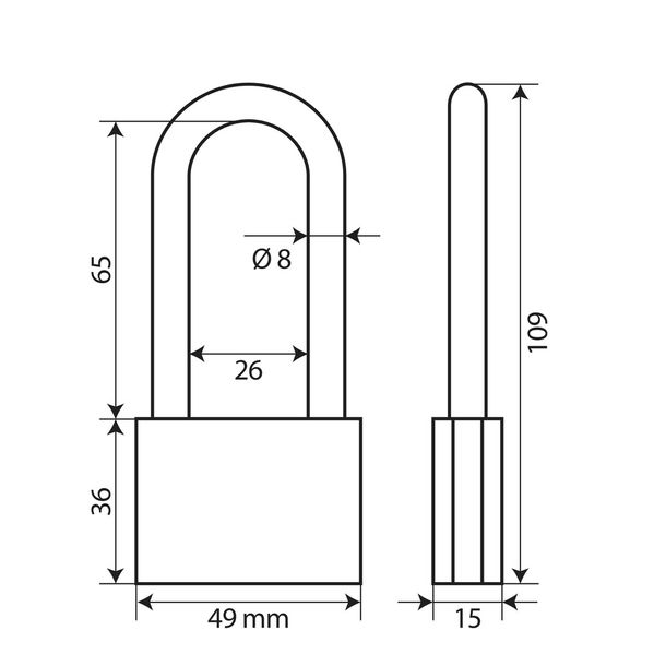 Lucchetto Lampa Standard, in ottone - 50 mm XL