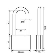 Lucchetto Lampa Standard, in ottone - 50 mm XL