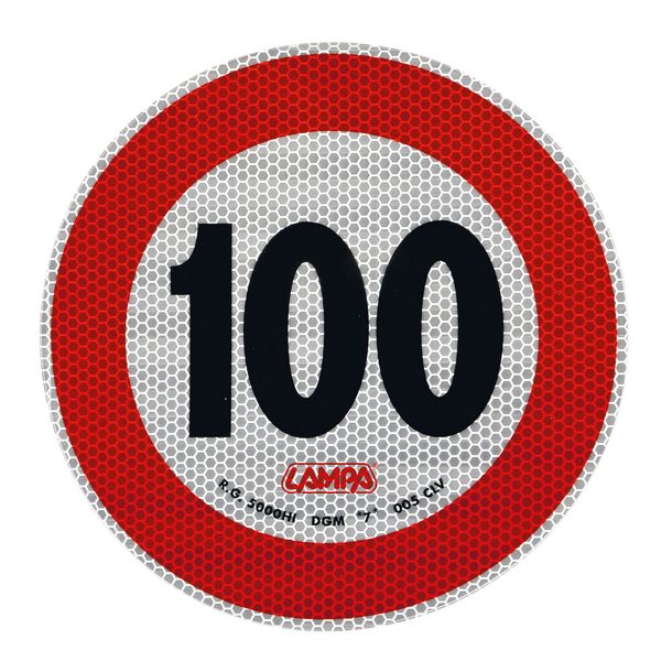 Speed Sticker Lampa Marking Speed Limitation - 100 Km/h