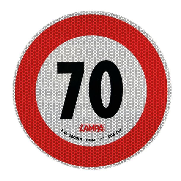Snelheidssticker Lampa Markering Snelheidsbeperking - 70 Km/u