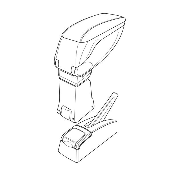 Halterung für Armlehne Lampa kompatibel für Renault Megane I 3p (01/96>08/03) - Renault Megane I 5p (01/96>08/03) - Renault Megane I sw (01/99>09/02)