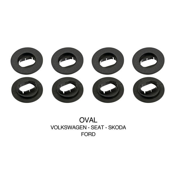 Mattenbefestigungs-Clip, Set 4 St. - Oval - Volkswagen, Seat, Skoda, Ford