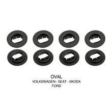 Floor Mat Retaining Clip Set, 4 pcs - Oval - Volkswagen, Seat, Skoda, Ford