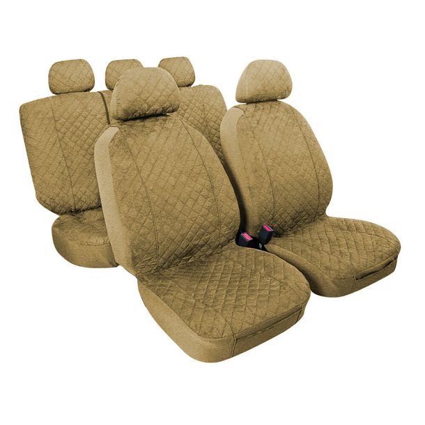 Seat Cover Lampa Set coordinated covers made of microfiber - Beige