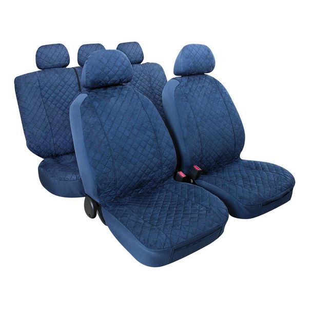Coprisedili Lampa Set, rivestimenti coordinati in microfibra - Blu