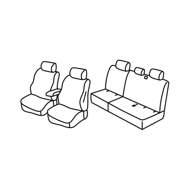 Seat Covers Lampa Set Superior - Beige - compatible for Volkswagen Caddy (01/21>)