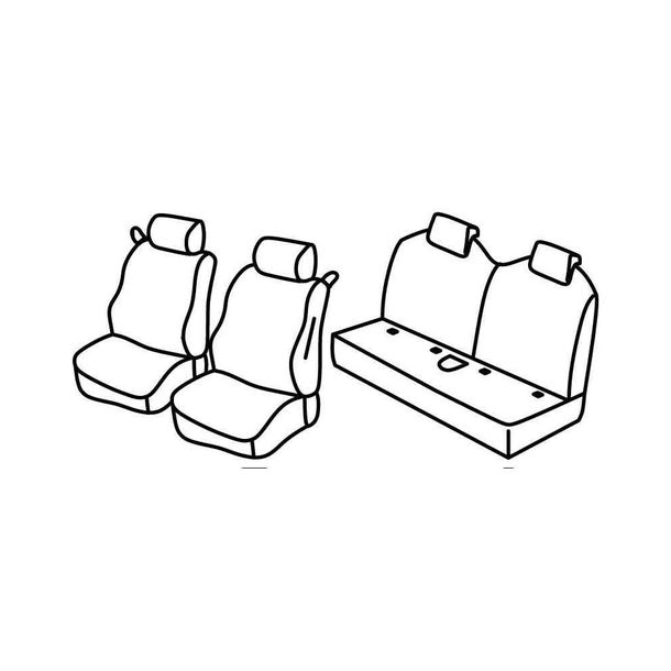 Housses de siège Lampa Set Superior - Gris/noir - compatibles pour Mini Clubman (R55) (11/07>06/15)
