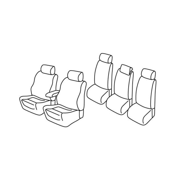 Fundas de Asiento Lampa Set Superior - Negro/Gris - compatible para Volkswagen Touran (05/03>07/10)