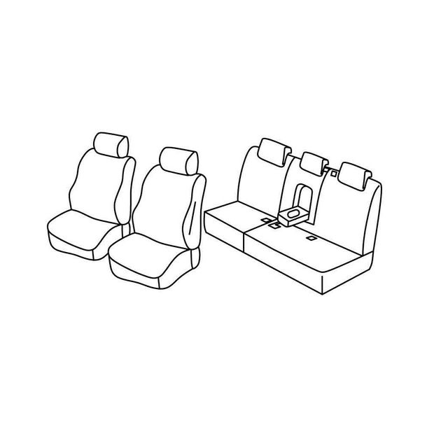 Housses de siège Lampa Set Superior - Beige - compatibles pour Volkswagen Touareg (05/10>06/18)