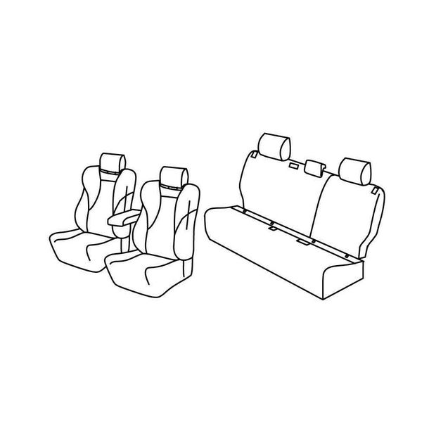 Coprisedili Lampa Set Superior - Nero/Blu - compatibili per Toyota Yaris 5p (09/20>)