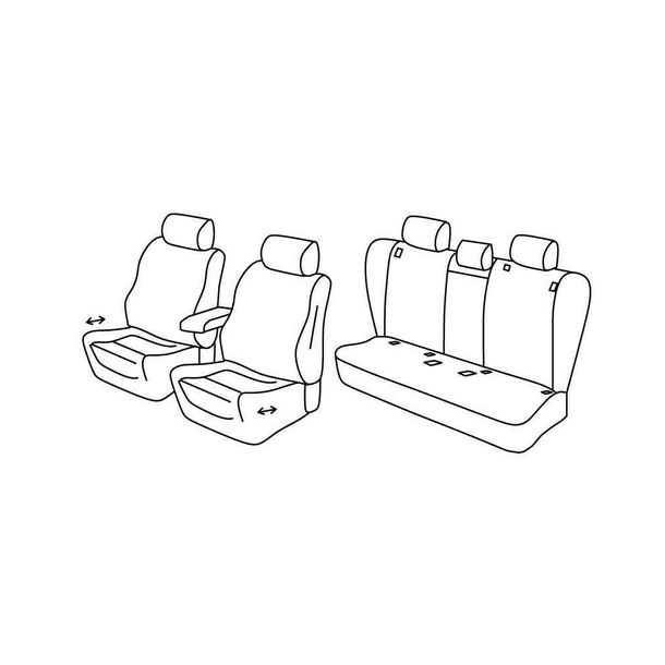 Coprisedili Lampa Set Superior - Grigio/Nero - compatibile per Bmw X1 (E84) (10/09>10/15)
