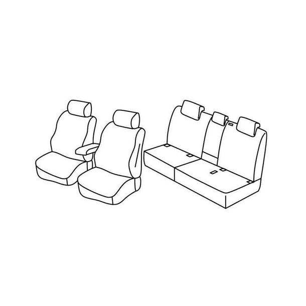 Seat Covers Lampa Set Superior - Black/Red - compatible for Audi Q3 (01/19>)