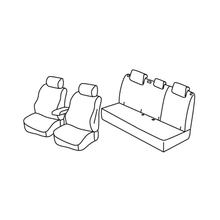 Pokrowce na siedzenia Lampa Set Superior - Czarny/Czerwony - kompatybilne z Seat Leon 5p (06/20>)