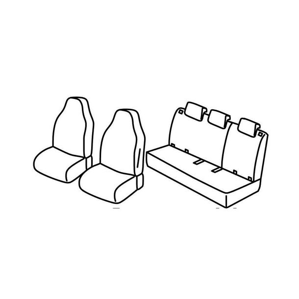 Sitzbezüge Lampa Set Superior - Schwarz/Grau - kompatibel für Renault Zoe (04/13>11/19)