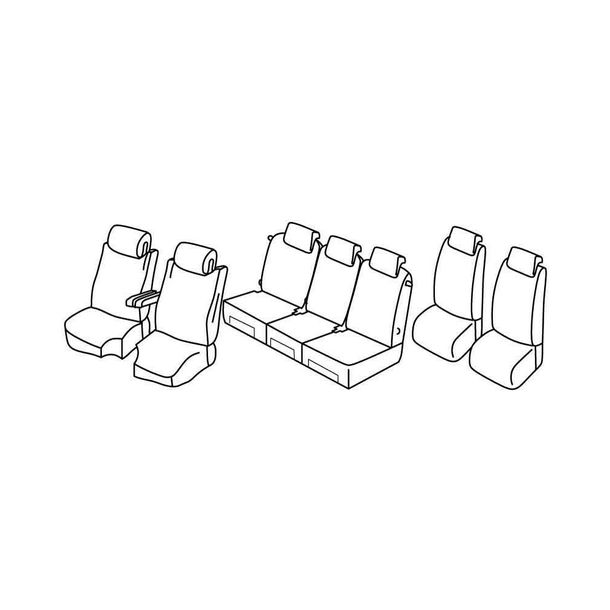 Housses de siège Lampa Set Superior - Beige - compatible pour Citroen C4 Grand Picasso (10/13>05/18)
