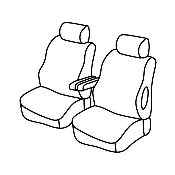Seat Covers Lampa Set Superior - Black/Blue - compatible for Peugeot Expert (01/07>03/16)