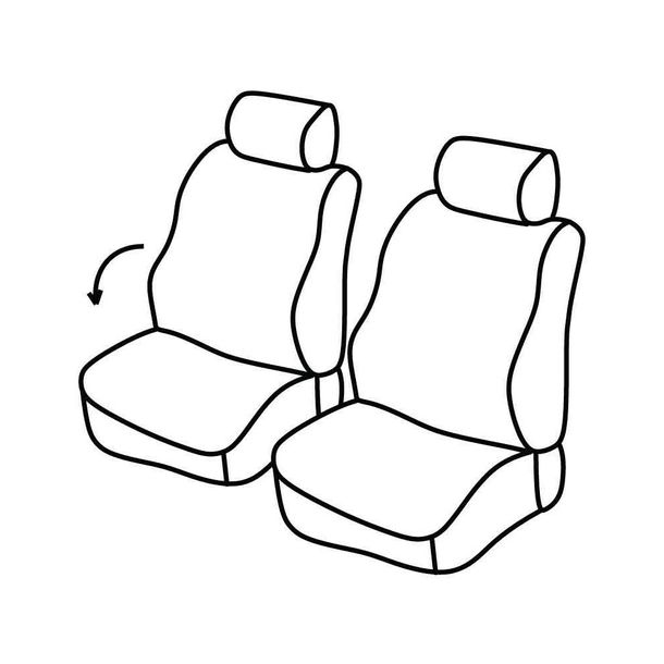 Seat Covers Lampa Set Superior - Black/Red - compatible with Peugeot Partner (05/96>03/08)