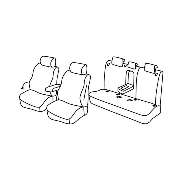 Coprisedili Lampa Set Superior - Grigio/Nero - compatibili per Volkswagen T-Roc (11/17>)
