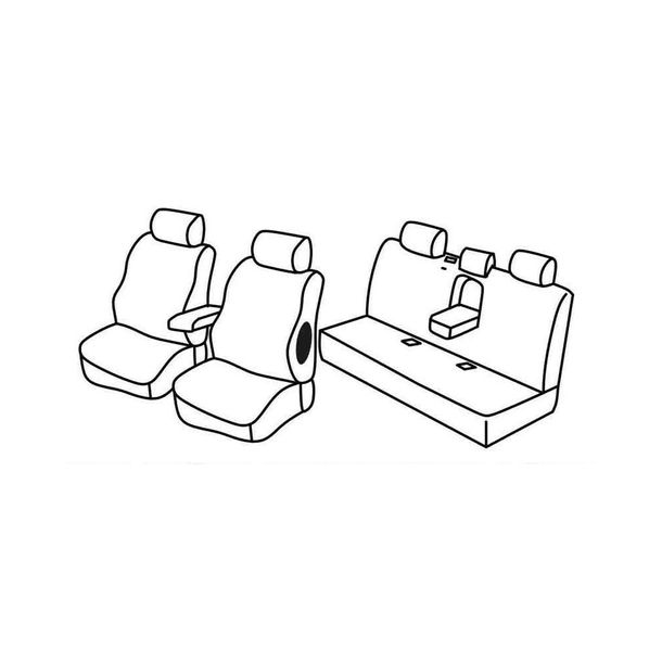 Seat Covers Lampa Set Superior - Hazelnut - compatible with Mitsubishi L200 Double Cab (11/19>)
