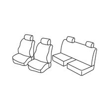 Coprisedili Lampa Set Superior - Nero/Rosso - compatibili per Mitsubishi L200 Club Cab (01/05>08/15)