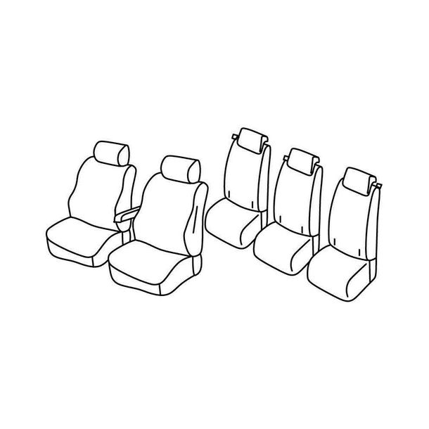 Seat Covers Lampa Set Superior - Beige - compatible for Citroen Berlingo M (09/18>) - Opel Combo Life (01/18>)