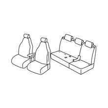 Sitzbezüge Lampa Set Superior - Schwarz/Grau - kompatibel für Fiat 500L Cross (06/17>) - Fiat 500L Trekking (11/13>05/17)