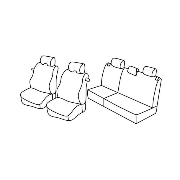 Housses de siège Lampa Set Superior - Gris/noir - compatible pour Honda Jazz (10/01>10/08)