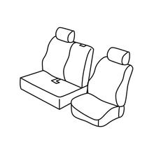 Sitzbezüge Lampa Set Superior - Schwarz/Rot - kompatibel für Hyundai H1 (02/08>)