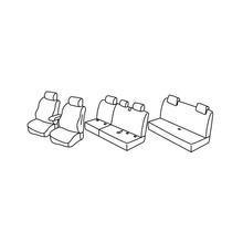 Capas de Bancos Lampa Set Superior - Preto/Vermelho - compatível para Volkswagen Caddy Maxi Life (09/15>12/20)