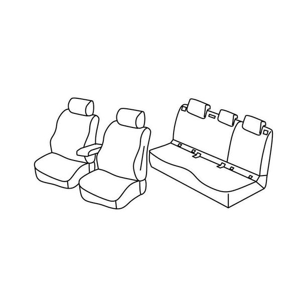 Coprisedili Lampa Set Superior - Nero/Rosso - compatibili per Volvo XC40 (10/17>)