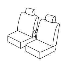 Stoelbekleding Lampa Set Superior - Zwart/Rood - compatibel voor Volkswagen Crafter (01/17>)