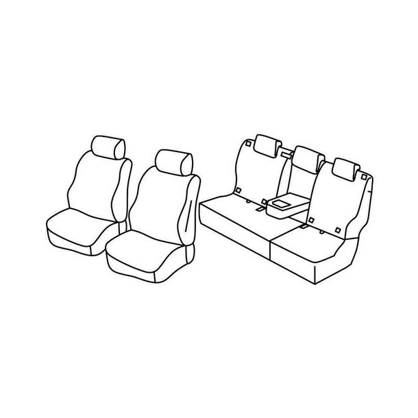 Ensemble de housses de siège de qualité supérieure - Nocciola - compatible pour Toyota Land Cruiser 5p (12/17>)