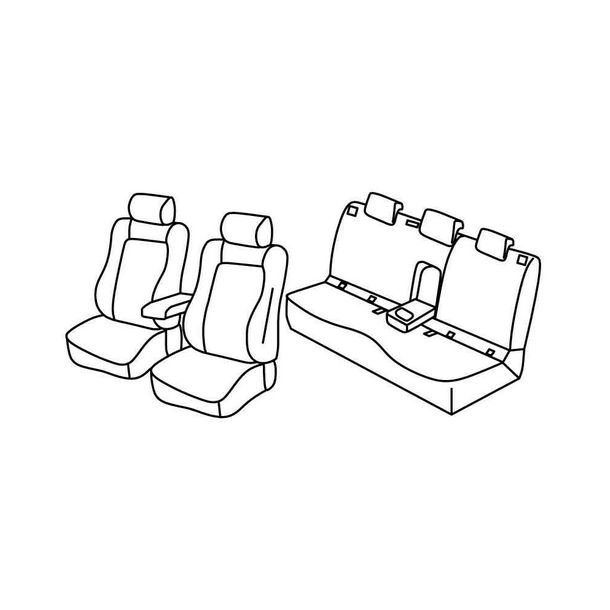 Housses de siège Lampa Set Superior - Noir/Bleu - compatibles pour Skoda Karoq (12/17>)