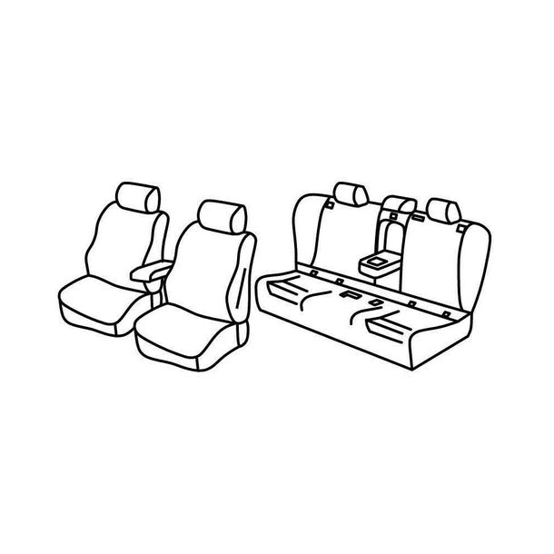 Housses de siège Lampa Set Superior - Noir/Gris - compatibles pour Bmw Série 3 Touring (F31) (06/12>07/19)