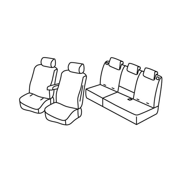 Kit de housses de siège de qualité supérieure - Nocciola - compatible pour Citroën C3 Aircross (10/17>)