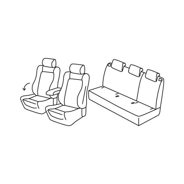 Coprisedili Lampa Set Superior - Nero/Grigio - compatibili per Renault Clio IV Sporter (04/13>03/20)