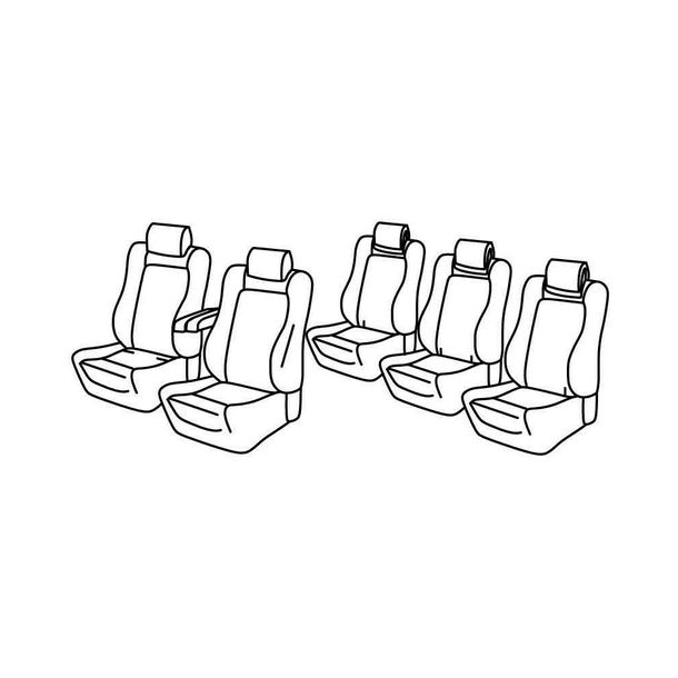 Seat Covers Lampa Set Superior - Hazelnut - compatible with Peugeot 5008 (01/17>)