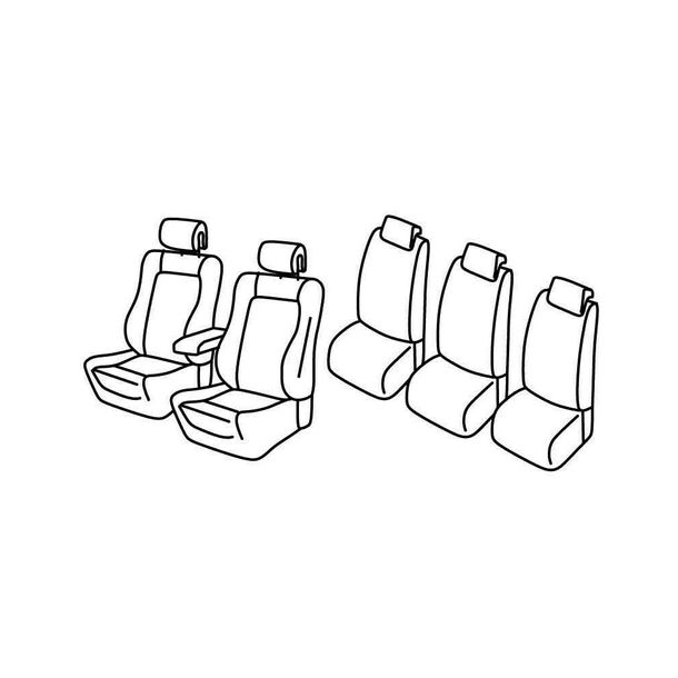 Stoelbekleding Lampa Set Superior - Grijs/zwart - compatibel voor Renault Espace (05/15>)