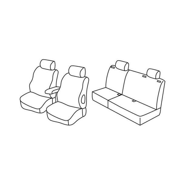 Housses de siège Lampa Set Superior - Noir/Gris - compatibles pour Opel Astra H Sports Tourer (03/04>10/10)
