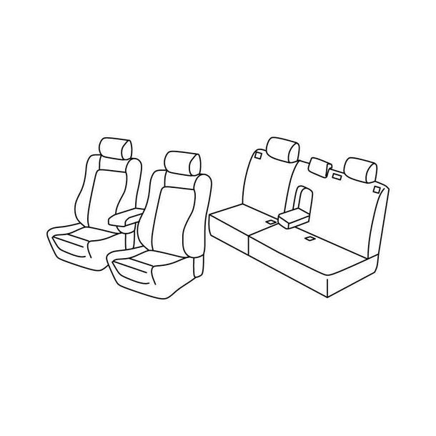 Ensemble de housses de siège Superior - Nocciola - compatible pour Mitsubishi Outlander (02/07>09/12)
