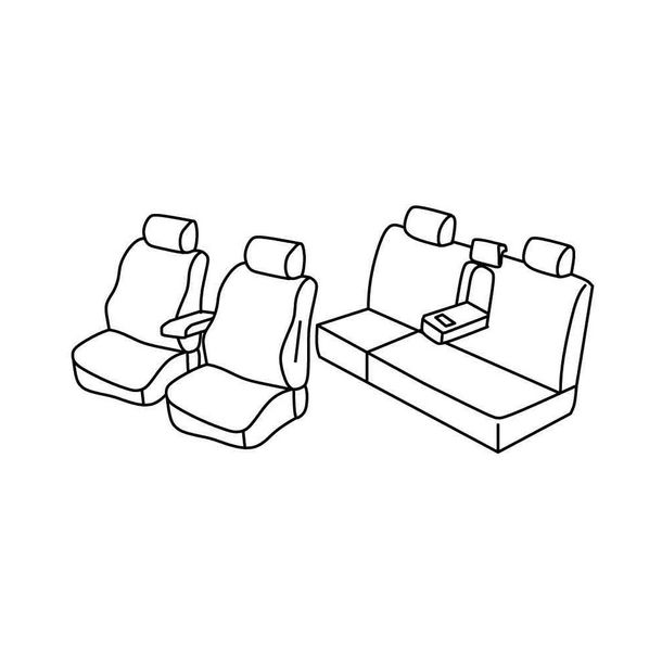 Fundas de Asiento Lampa Set Superior - Negro/Gris - compatibles para Toyota Hilux Pick-Up (06/16>09/20)