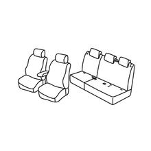 Stoelbekleding Lampa Set Superior - Grijs/zwart - compatibel voor Fiat Doblò 5-deurs (01/10>05/20) - Opel Combo Tour (04/12>12/17)