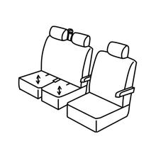 Pokrowce na siedzenia Lampa Set Superior - Czarny/Niebieski - kompatybilne z Volkswagen Crafter (01/17>)