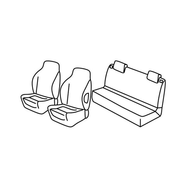 Housses de siège Lampa Set Superior - Noir/Bleu - compatibles pour Renault Twingo (09/14>)