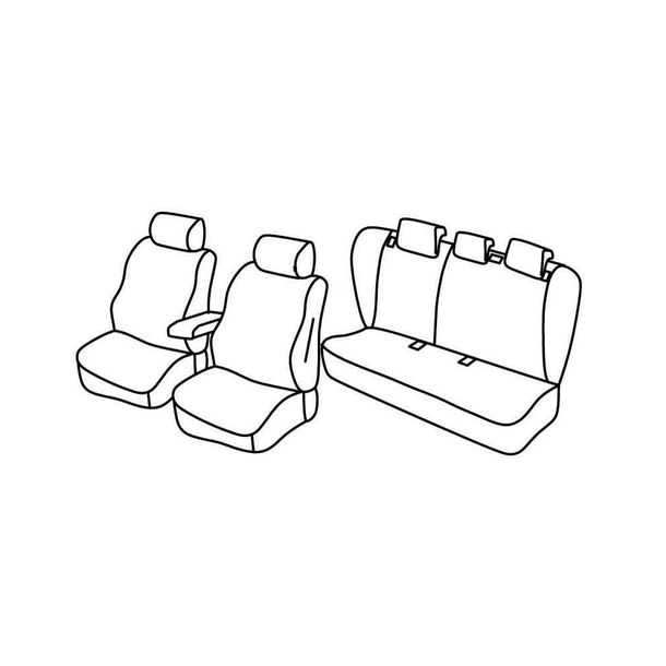 Seat Covers Lampa Set Superior - Black/Red - compatible with Opel Insignia 4-door (11/13>04/17)
