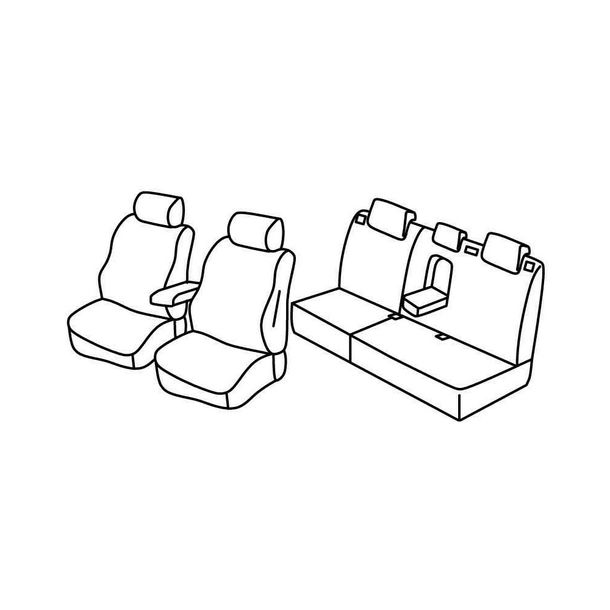 Housses de siège Lampa Set Superior - Noir/Bleu - compatibles avec Ford Mondeo 4p (05/07>10/14) - Ford Mondeo Break (05/07>10/14)